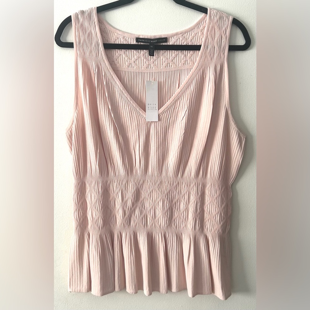 White House Black Market Blush Pink Textured Sleeveless Tank